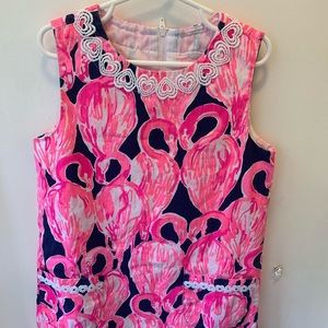 Girls Size 7 Lilly Pulitzer Flamingo Shift Dress